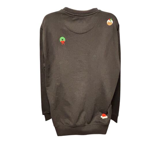 Opposuits Men’s Festive Black Sweatshirt – Embroidered Christmas Icons - Picture 3 of 5